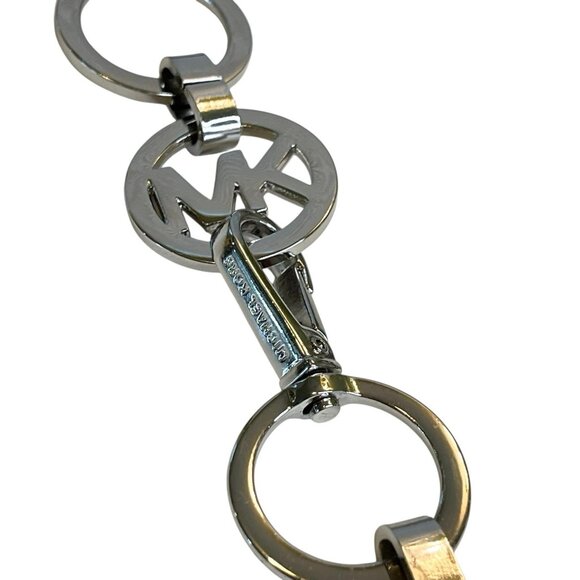 Vintage Y2K Michael Kors Belt Silver Chain Link Circles with Gray‎ Fabric Cord - Picture 5 of 5